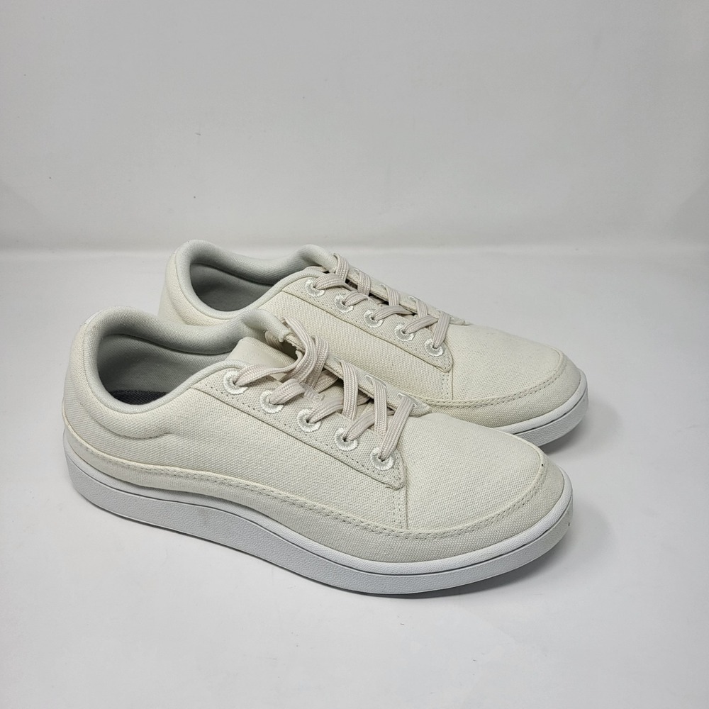 All Birds Women Sz 8 White Natural Canvas Pacers Shoes Sneakers Comfort Casual